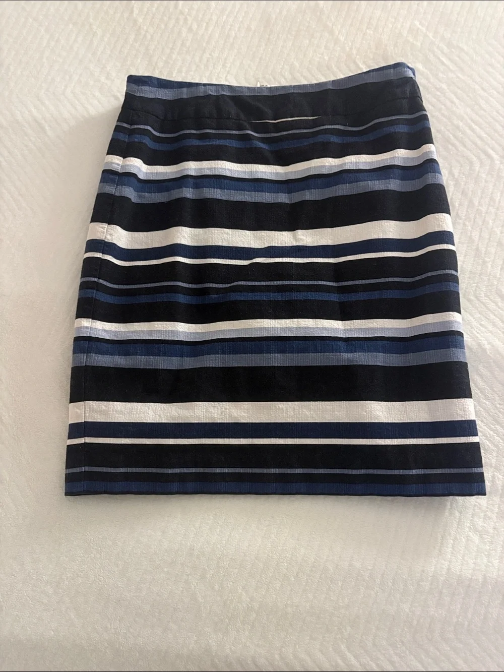 Banana Republic Black, Navy and White Striped Pencil Skirt